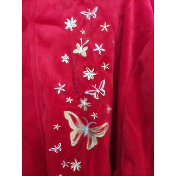 Vintage Anthony Richards Women's 3X Red Velour Pullover Sweatshirt & Pants Set - Picture 10 of 12